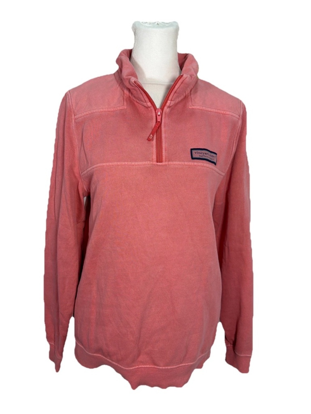 Vineyard Vines Kids Large 14 Pink Whale Tail Quarter 1/4 Zip Pullover Fleece